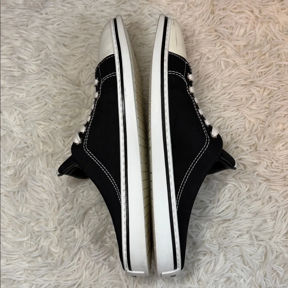 Prada Milano Canvas Sneakers Made in Italy Size 7 Slip-On Mule Style - Picture 6 of 9